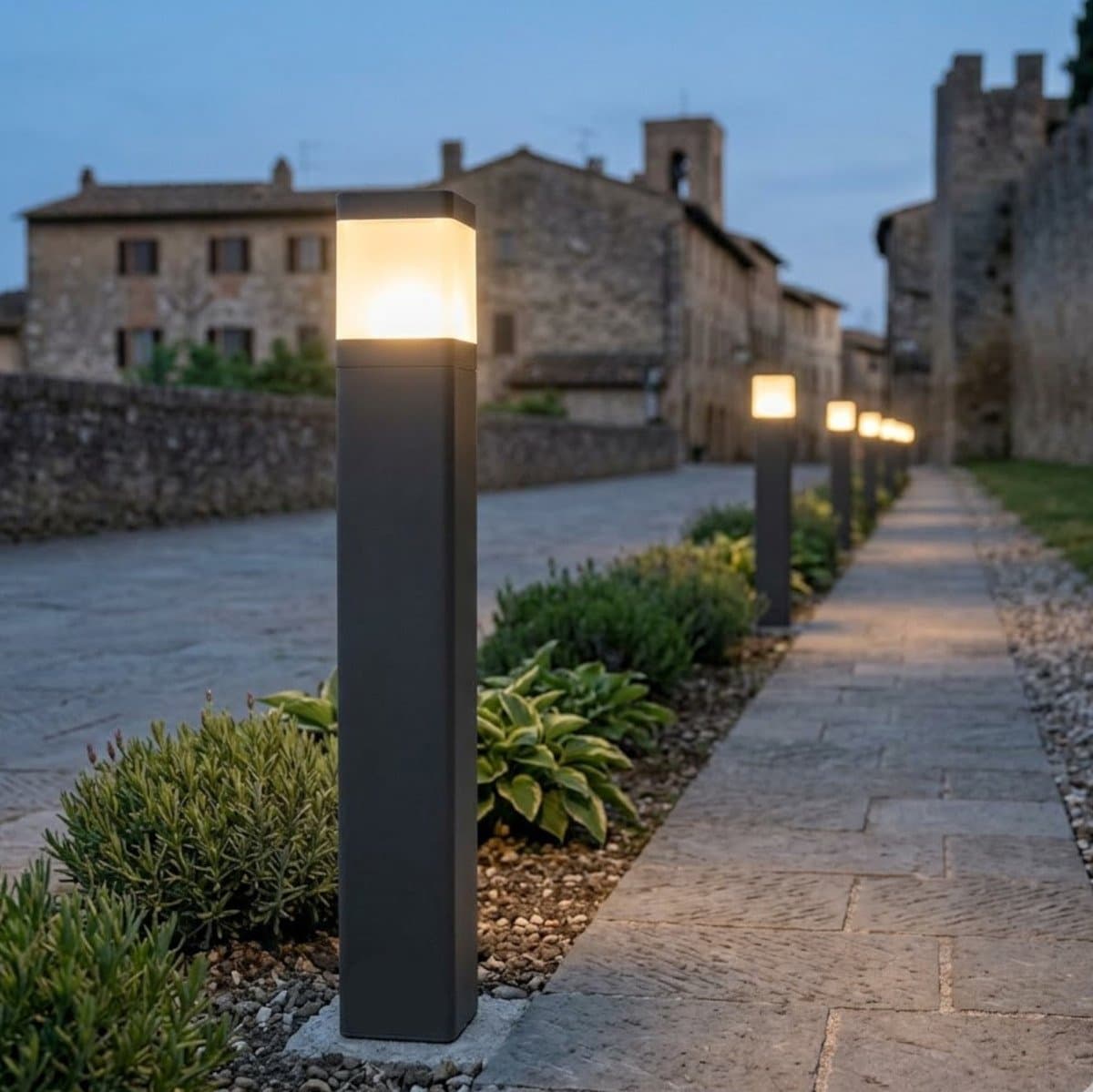 Lampioncino moderno Promoingross FROST 55 E27 LED IP65 alluminio metacrilato - 7