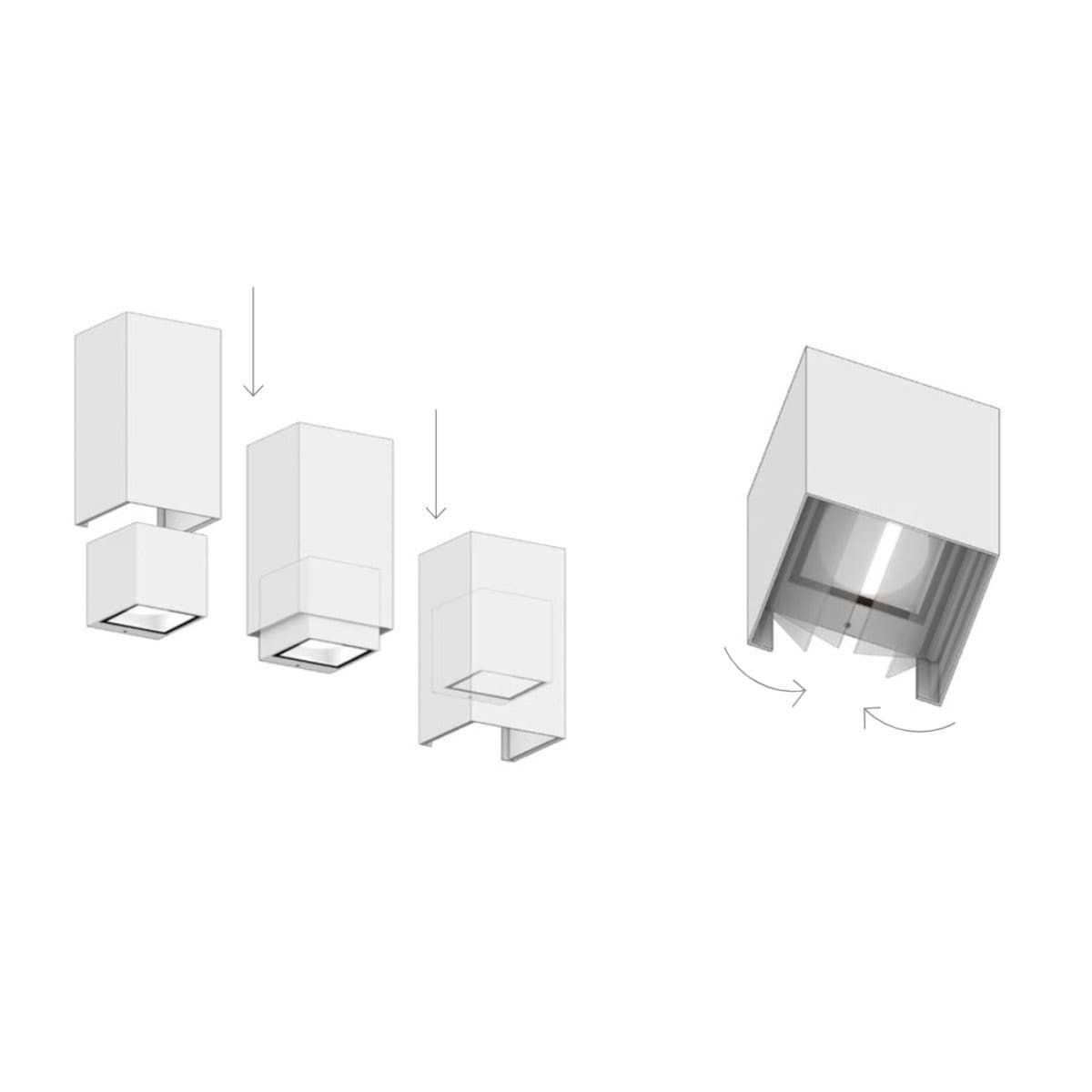 Applique classico Top Light SPA PLUS AP CO GX53 LED IP54 alluminio vetro biemissione - 4