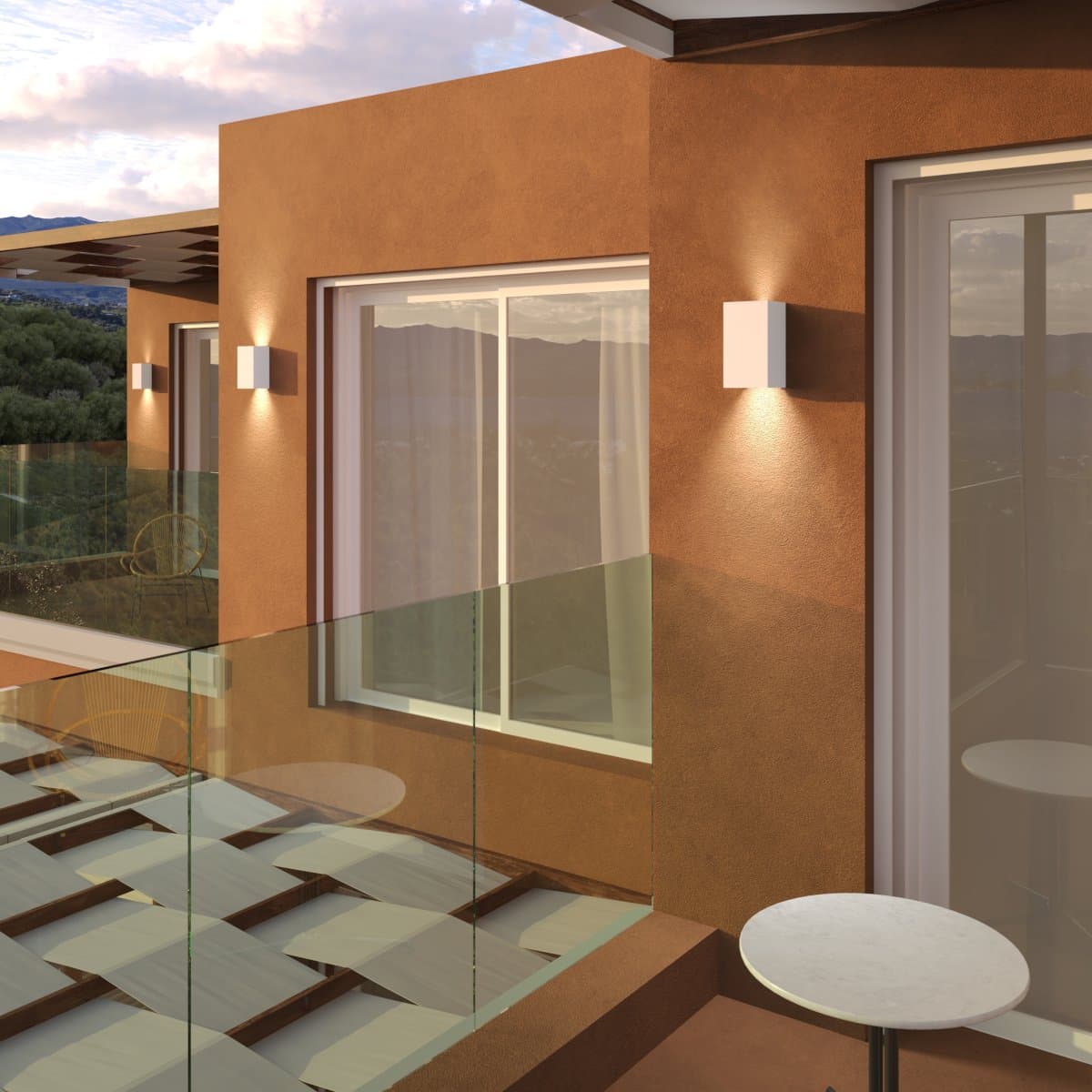 Applique moderno Top Light SPA PLUS AP GX53 LED IP54 alluminio vetro biemissione - 3