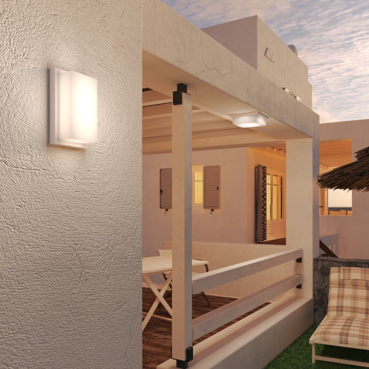 Applique moderno Top Light MIAMI R BI GX53 LED IP54 alluminio policarbonato - 3