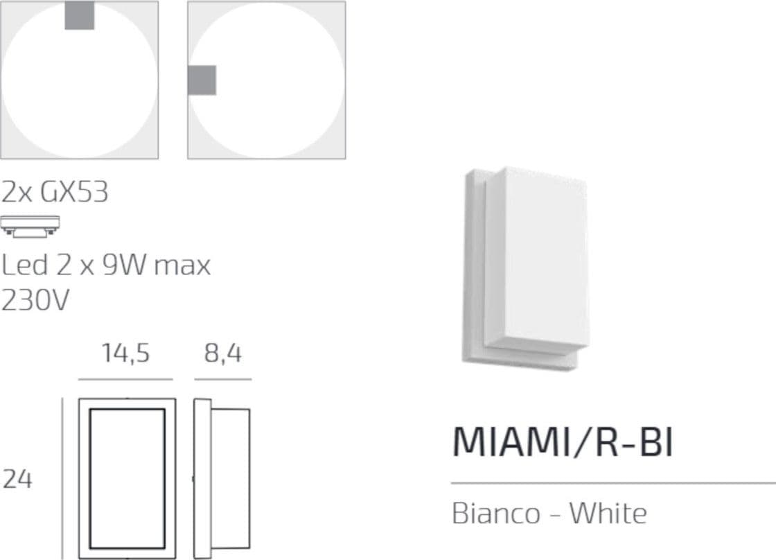 Applique moderno Top Light MIAMI R BI GX53 LED IP54 alluminio policarbonato - 4