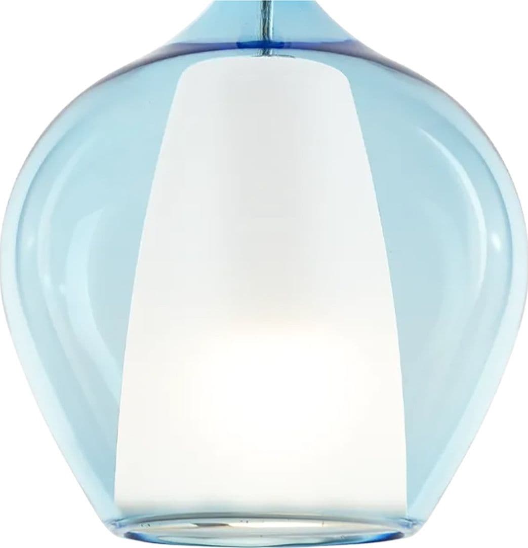 Lampadario moderno Ideal Lux KALIQUE 359960 E27 LED vetro borosilicato azzurro - 3