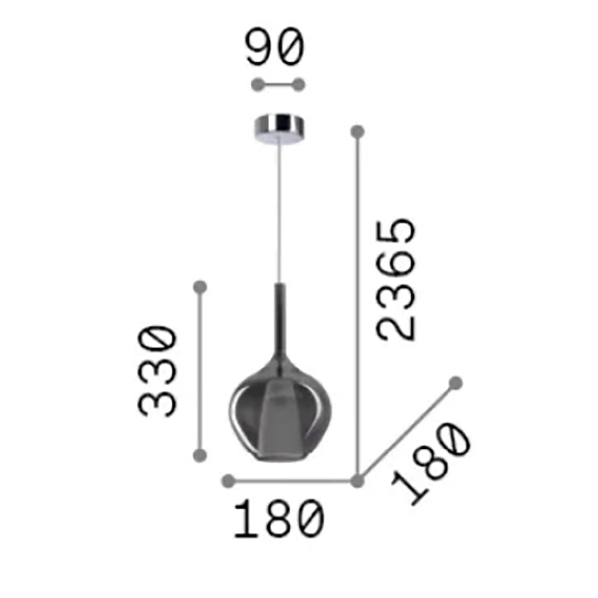 Lampadario moderno Ideal Lux KALIQUE 359960 E27 LED vetro borosilicato azzurro - 4