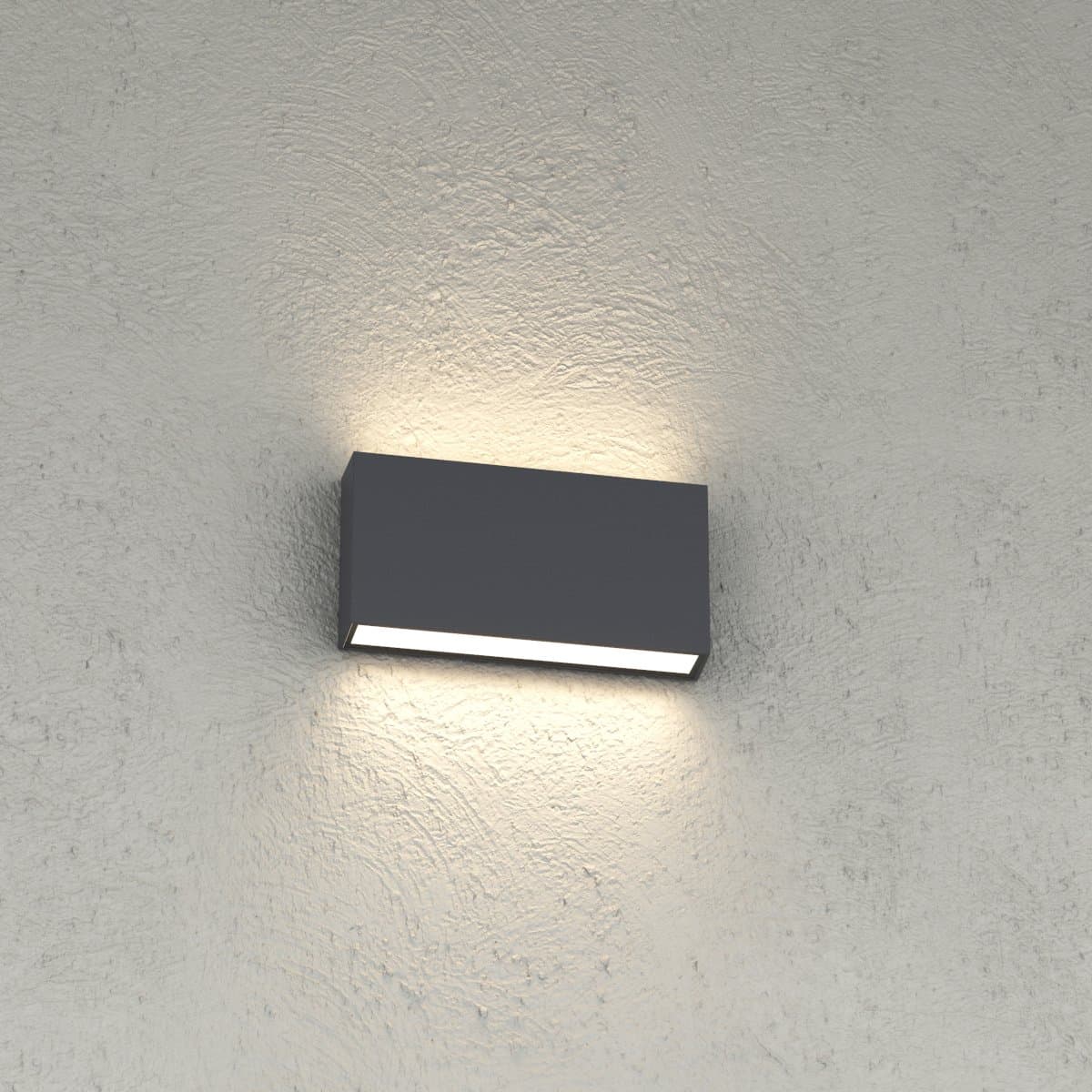 Applique LED Top Light MADRID 18 IP65 CCT biemissione alluminio vetro - 2