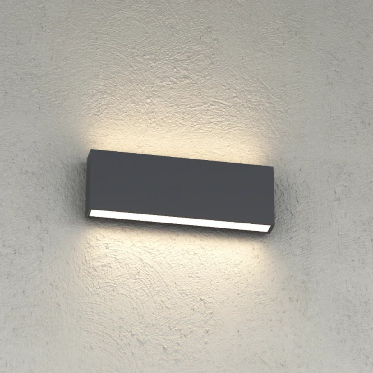 Applique LED Top Light MADRID 26 IP65 CCT biemissione alluminio vetro - 7
