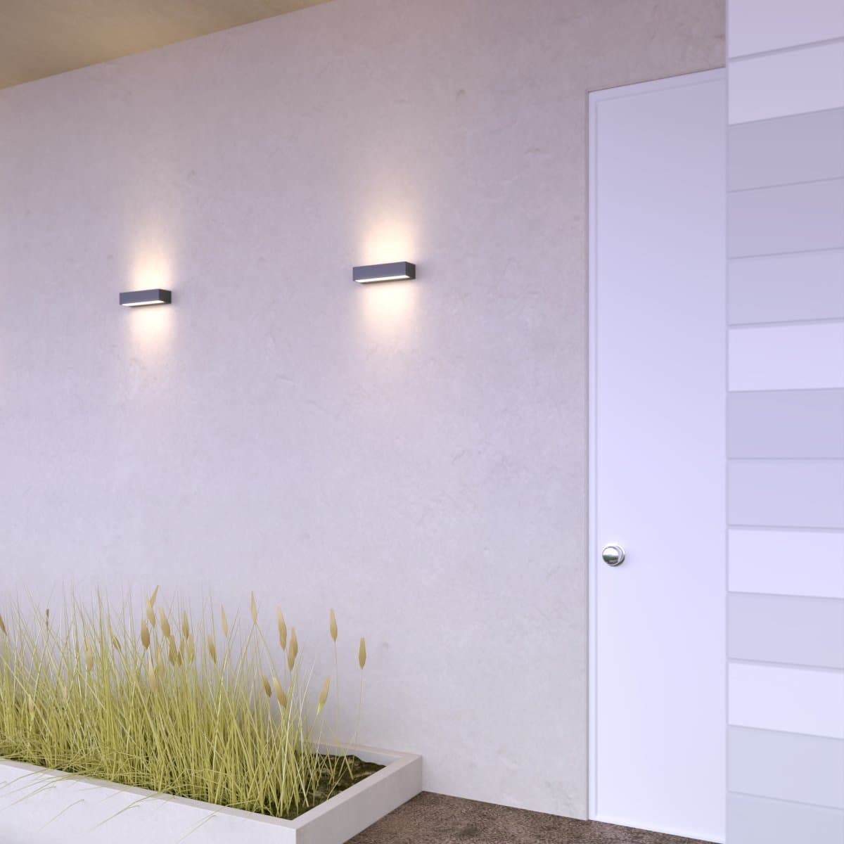 Applique LED Top Light PORTO 22B IP65 CCT biemissione alluminio vetro - 4