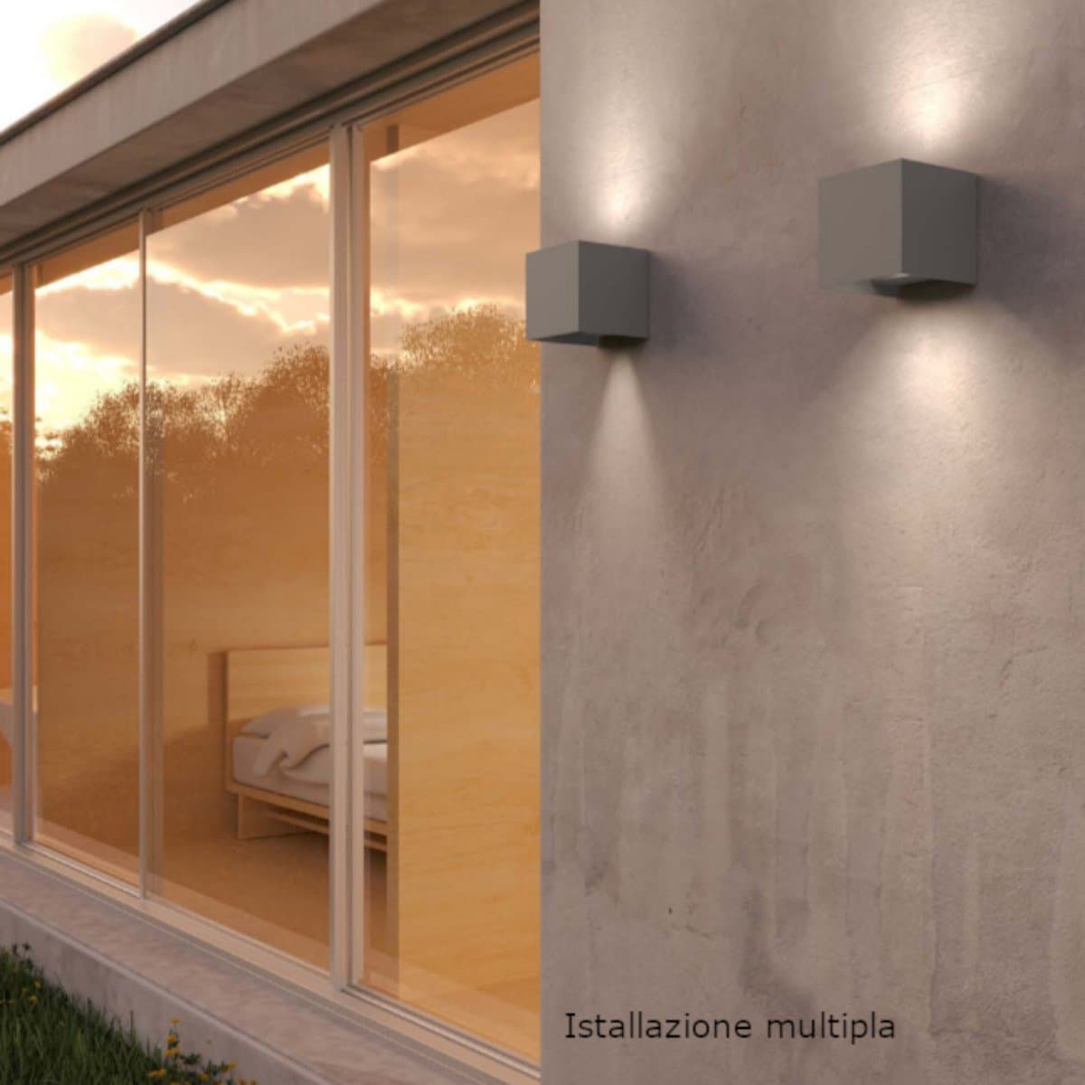 Applique LED Top Light PERTH AG IP65 CCT biemissione alluminio - 3