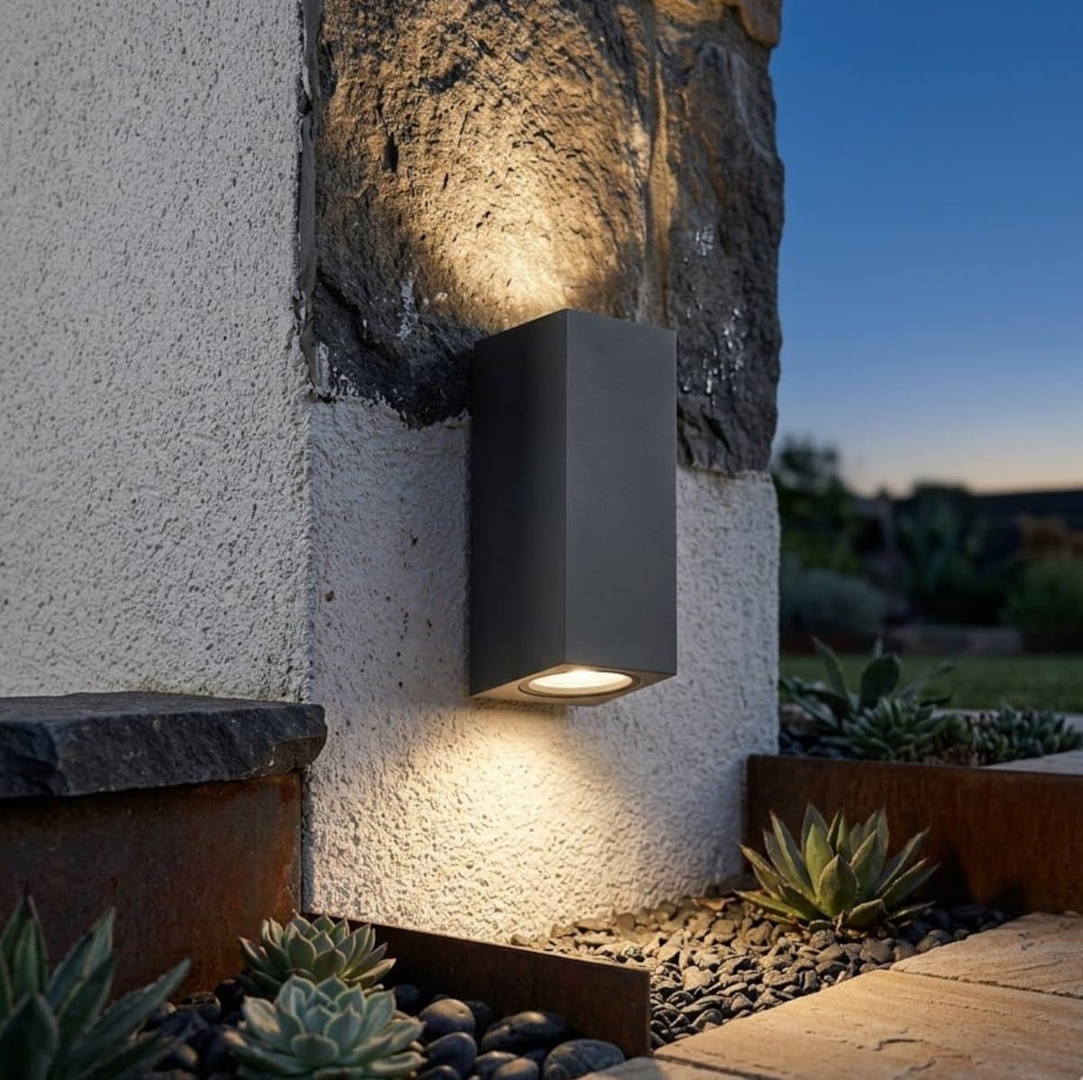 Applique moderno Top Light ATENE AG GU10 LED IP65 Biemissione alluminio - 4