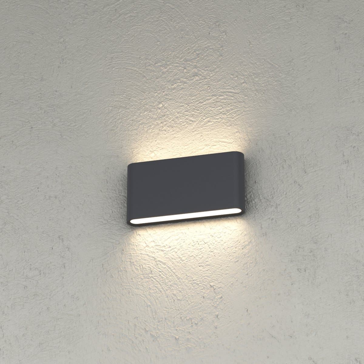 Applique LED Top Light LIMA 18 IP54 CCT biemissione alluminio vetro - 2