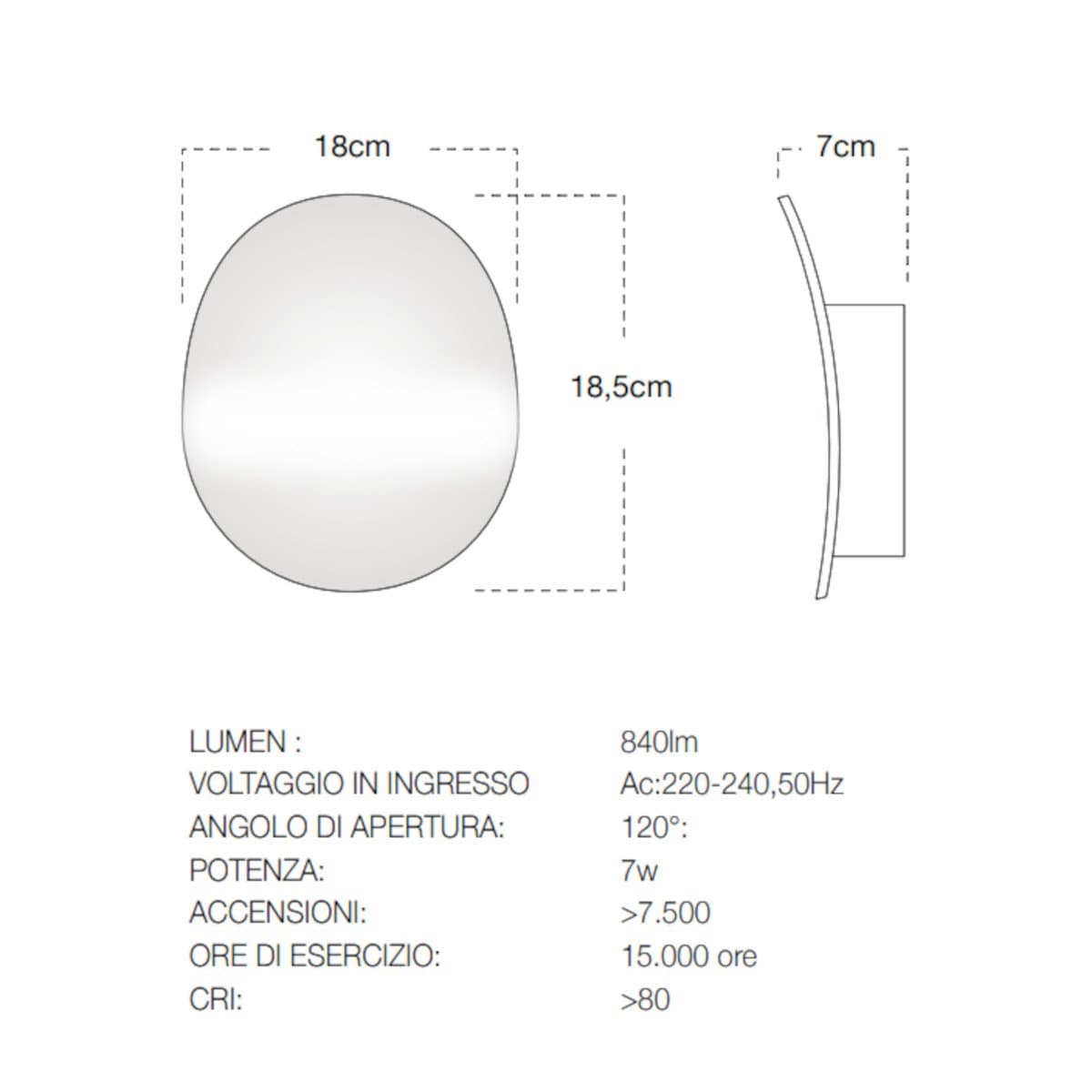 Applique led Lampadari Bartalini BALS IP20 alluminio monoemissione - 6