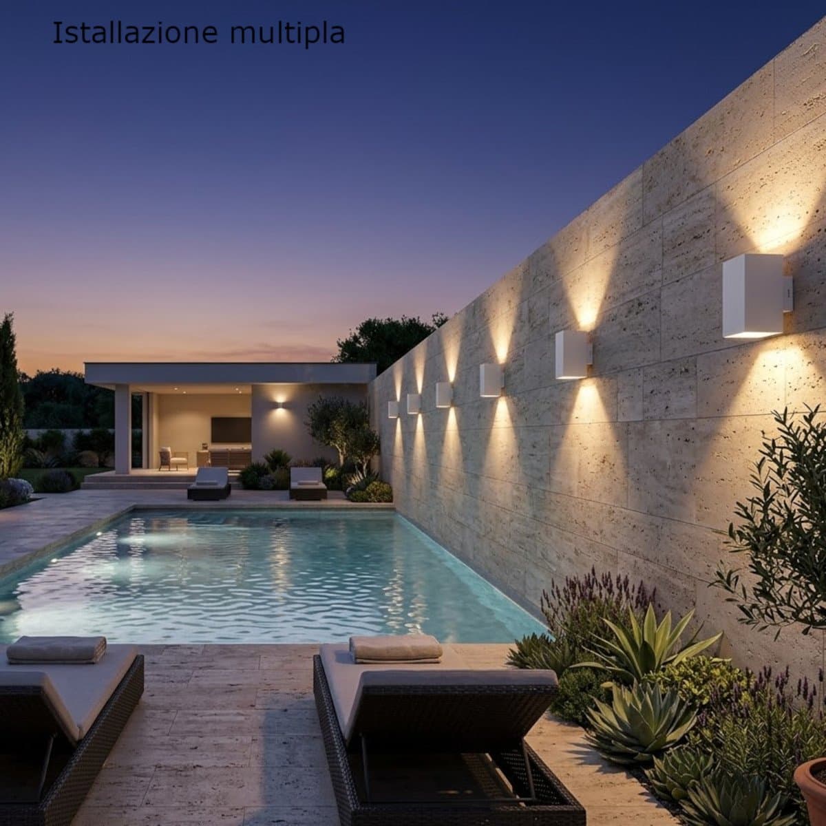 Applique moderno Lampadari Bartalini IDOR Q2 LED CCT IP65 termoplastico biemissione - 3
