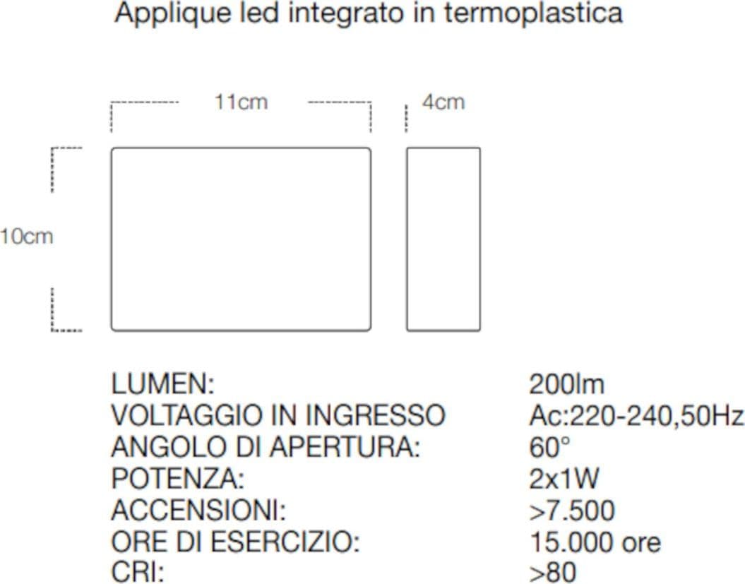 Applique led Lampadari Bartalini ATRAPS CCT IP65 termoplastica - 5