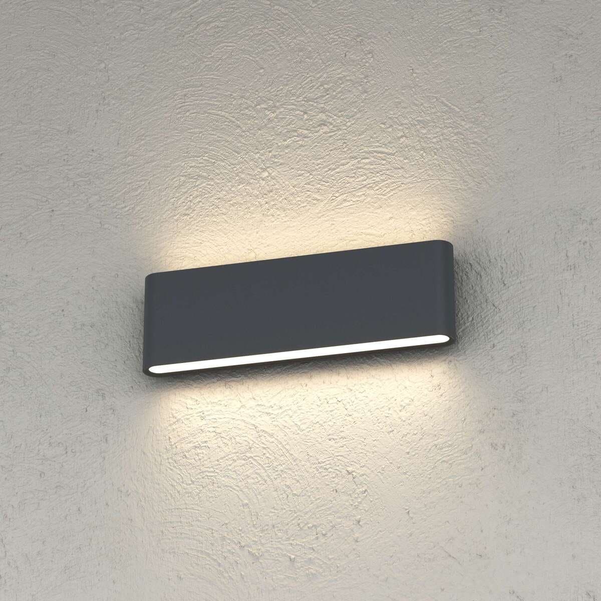 Applique LED Top Light LIMA 28 IP54 CCT biemissione alluminio vetro - 6