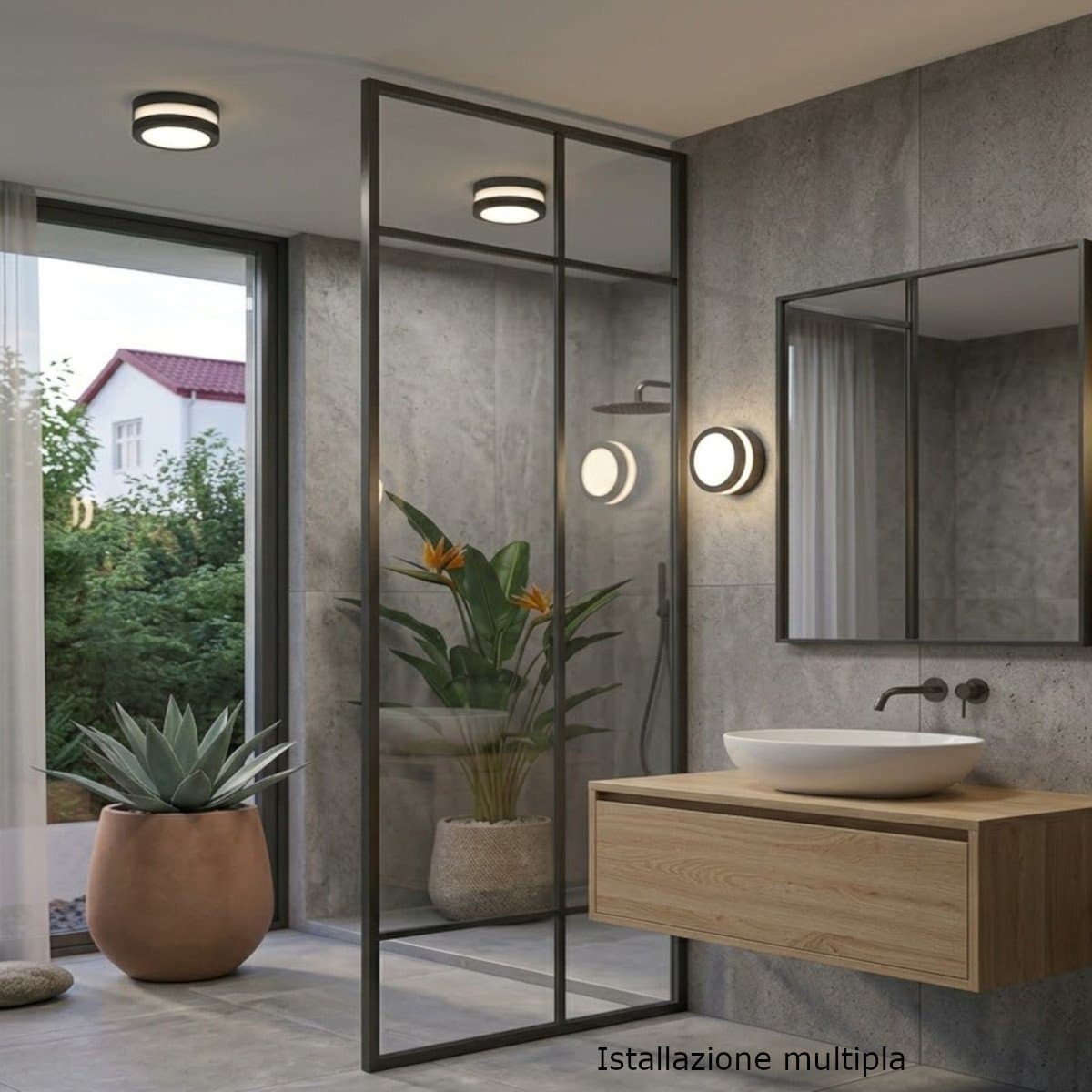 Plafoniera moderna Top Light SOHO 14 GX53 LED IP54 alluminio policarbonato - 4