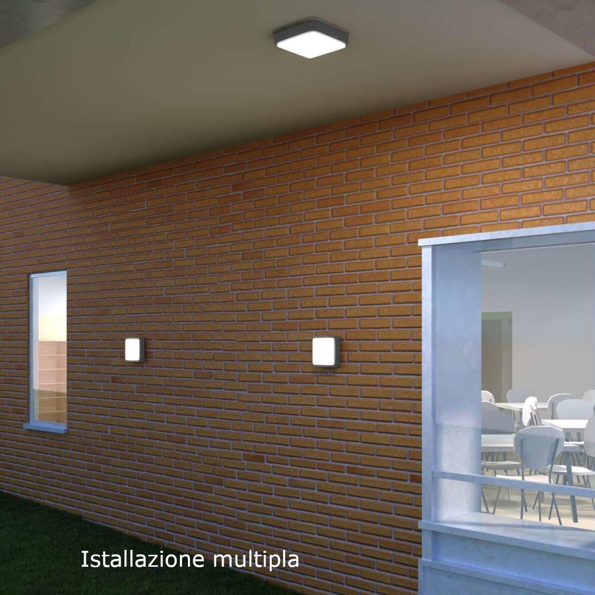 Plafoniera moderna Top Light IRVINE 28 GX53 LED IP54 alluminio policarbonato - 3