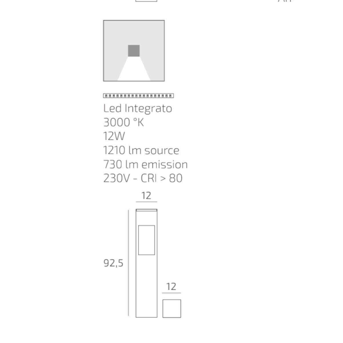 Lampioncino moderno Top Light LISBONA LED 3000 IP65 alluminio - 7