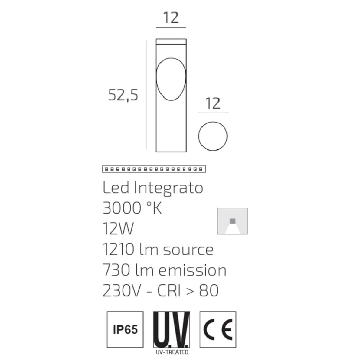 Lampioncino moderno Top Light BELIZE LED 3000 IP65 alluminio - 6