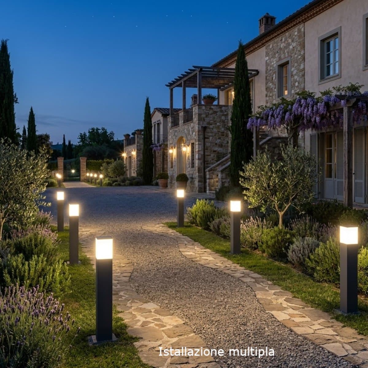 Lampioncino moderno Top Light NIZZA GA E27 LED IP44 alluminio policarbonato - 3