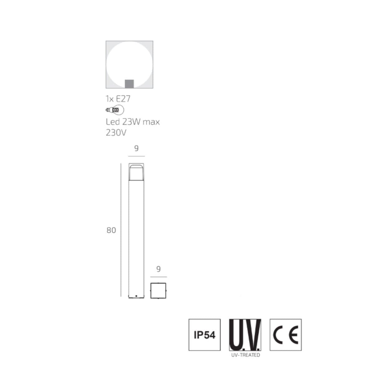Lampioncino classico Top Light YORK CO E27 LED IP54  alluminio policarbonato - 12