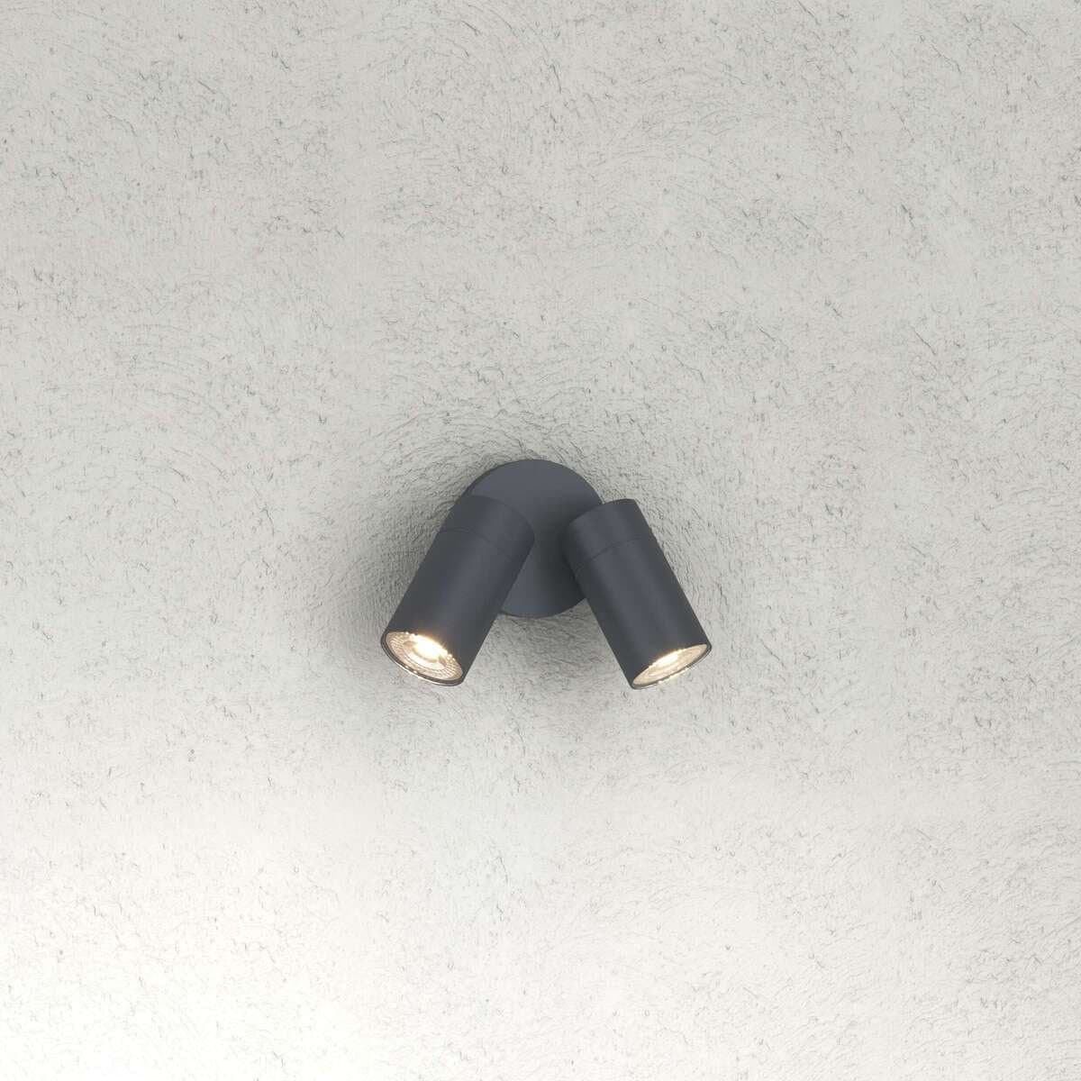 Applique moderno Top Light OSLO 2 GA GU10 LED IP65 orientabile alluminio vetro - 3