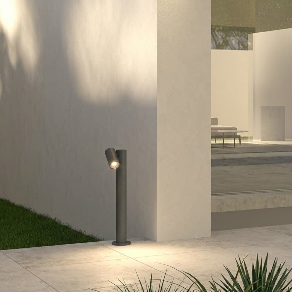 Lampioncino moderno Top Light OSLO PA50 PA80 1 GA GU10 LED IP65 orientabile alluminio vetro - 2