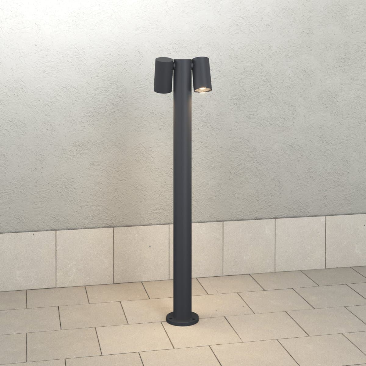 Lampioncino moderno Top Light OSLO PA50 PA80 2 GA GU10 LED IP65 orientabile alluminio vetro - 6