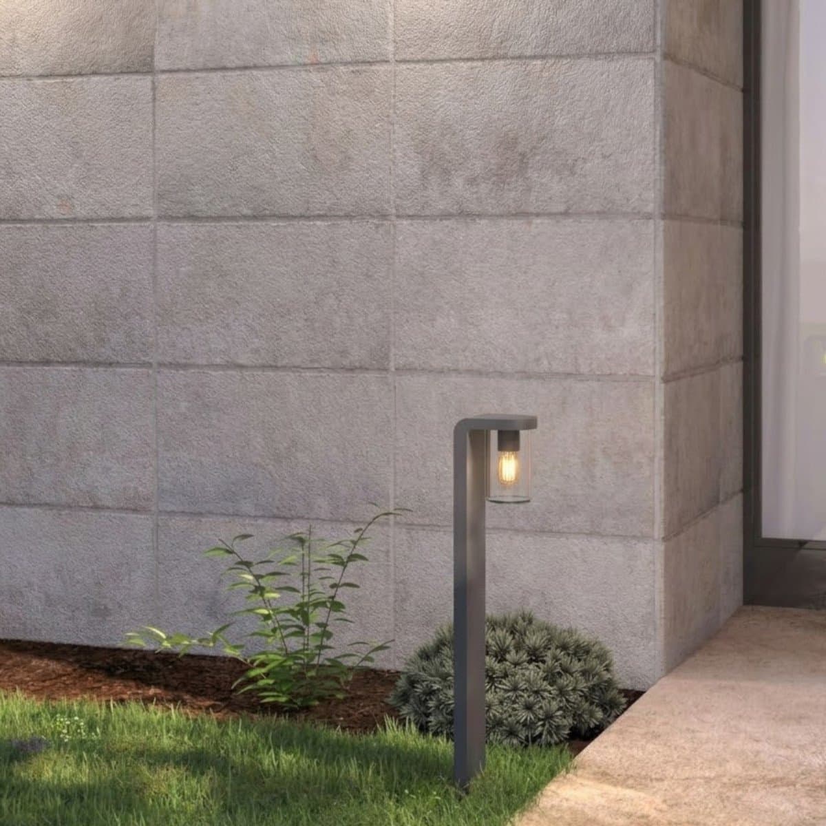 Lampioncino moderno Top Light LUGANO PA80 GA E27 LED IP54 alluminio vetro - 3