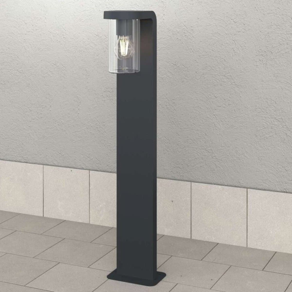 Lampioncino moderno Top Light LUGANO PA80 GA E27 LED IP54 alluminio vetro - 4