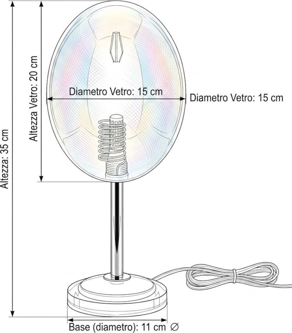 Abat jour moderna Illuminando UVA G9 LED LU UVA T TR+VE UVA metallo vetro - 6