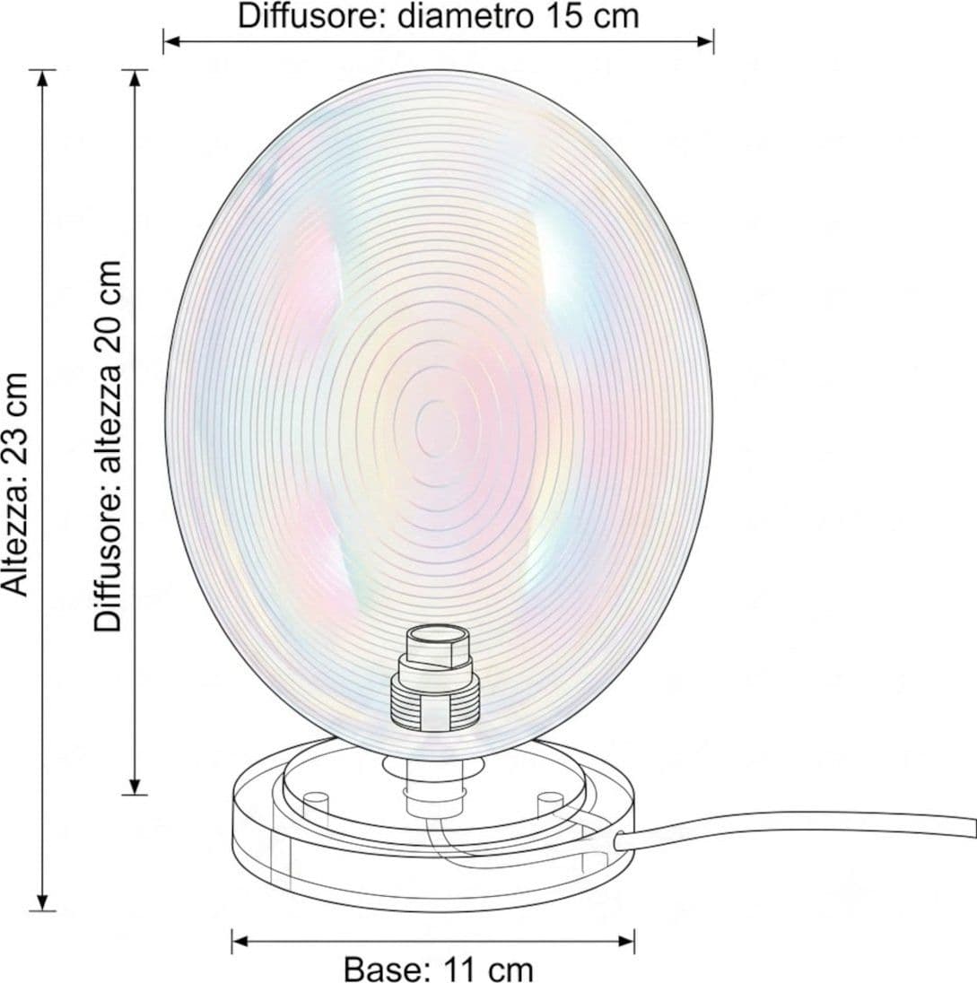 Abat jour moderna Illuminando UVA G9 LED LU UVA TR+VE UVA metallo vetro - 3