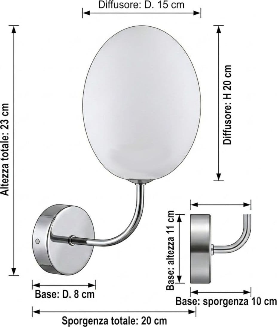 Applique moderno Illuminando UVA G9 LED AP UVA+VE UVA metallo vetro - 5