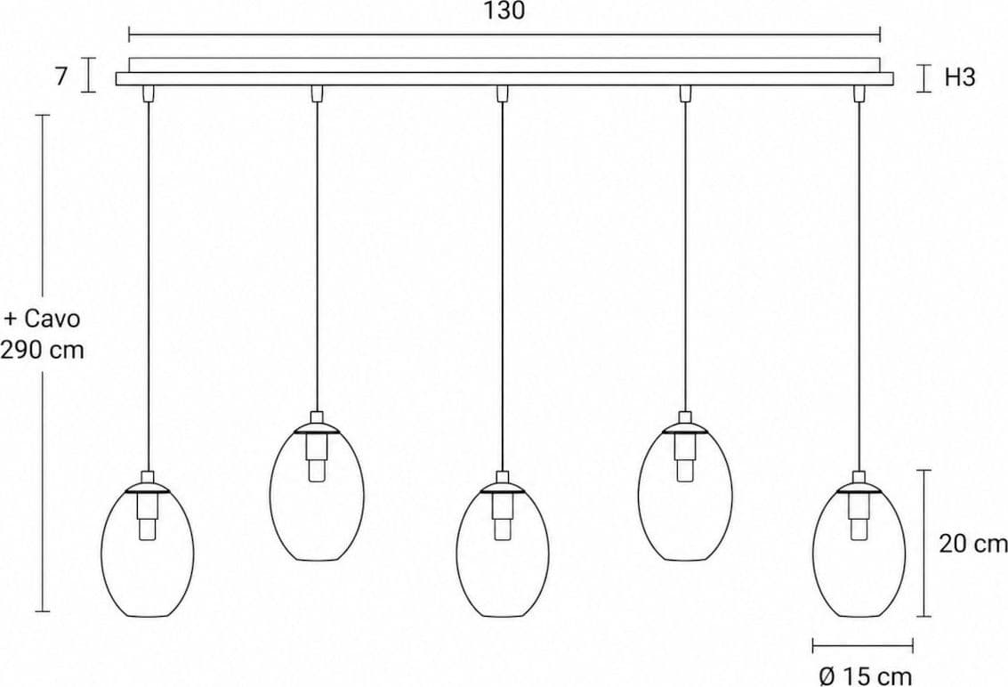 Lampadario classico Illuminando UVA G9 LED SP UVA 130 OS+5xVE UVA metallo vetro - 3