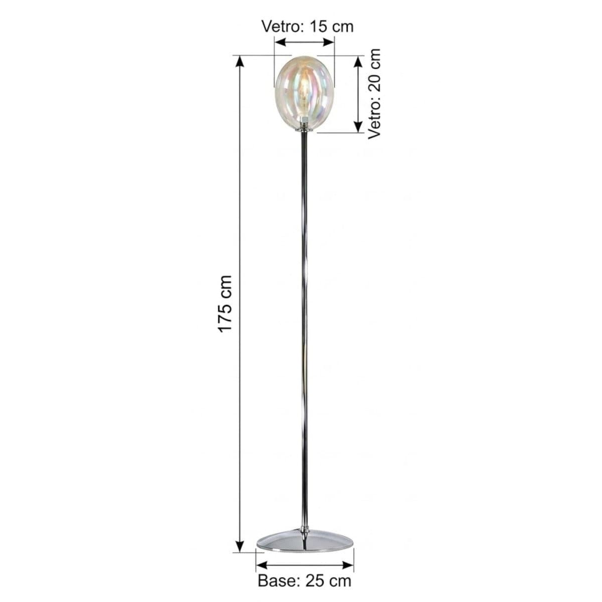Piantana moderna Illuminando UVA G9 LED TE UVA CR+VE UVA  metallo vetro - 3