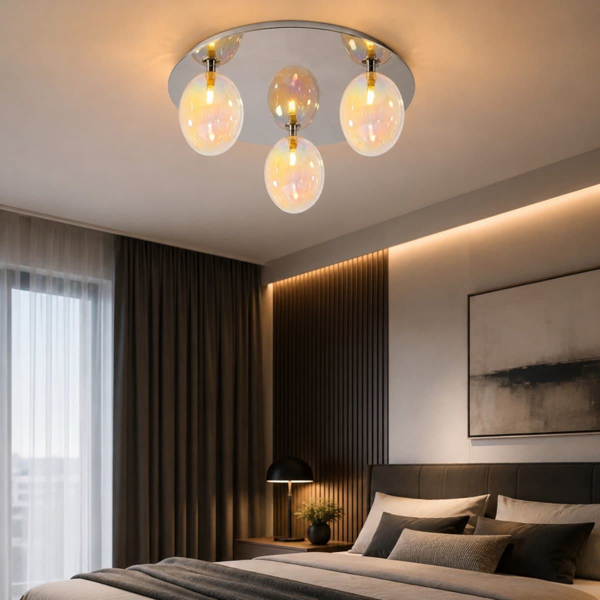 Plafoniera moderna Illuminando UVA G9 LED PL UVA 40 F3+3xVE UVA metallo vetro - 2