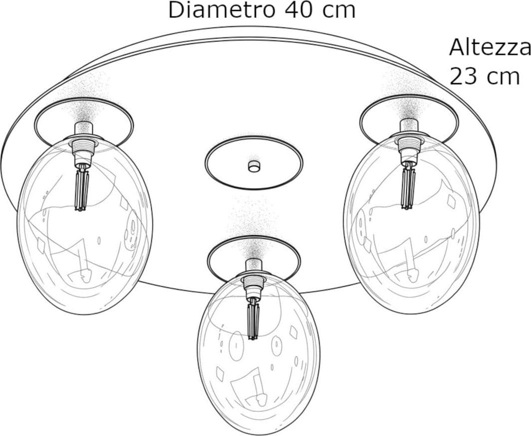 Plafoniera moderna Illuminando UVA G9 LED PL UVA 40 F3+3xVE UVA metallo vetro - 5