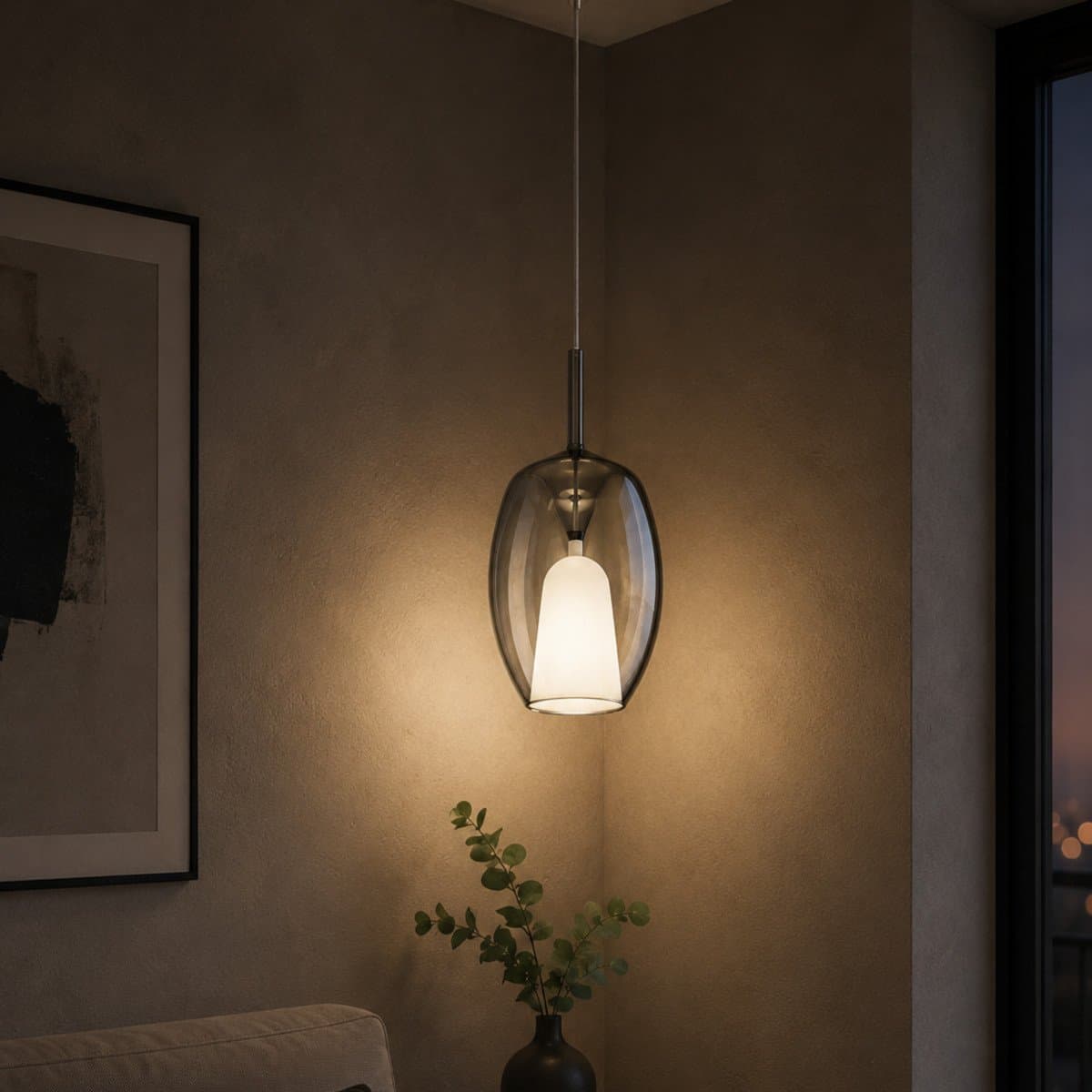 Lampadario moderno Perenz illumina RAIN 8255+6747 CL E27 LED vetro metallo - 3