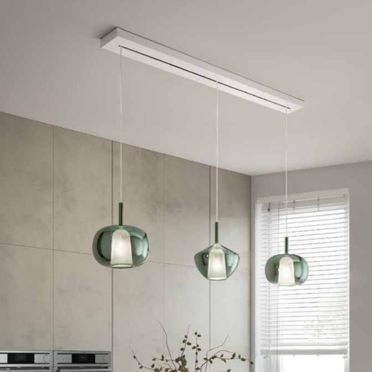 Lampadario moderno Perenz illumina RAIN composizione E27 LED metallo vetro - 2