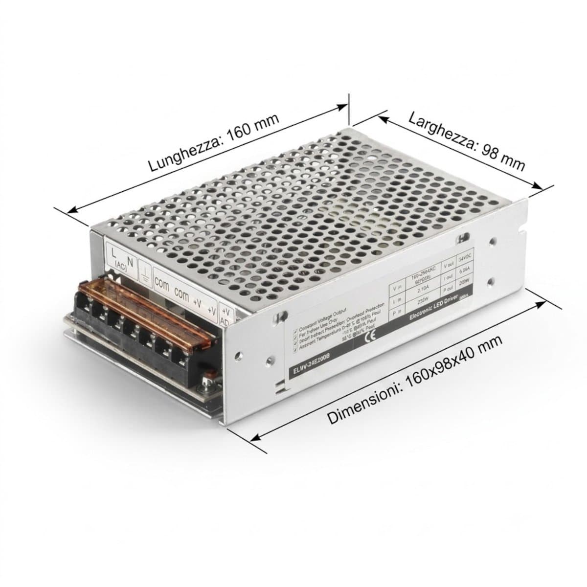 Driver Gea Led GSTT34 200W IP20 trasformatore alimentatore - 2