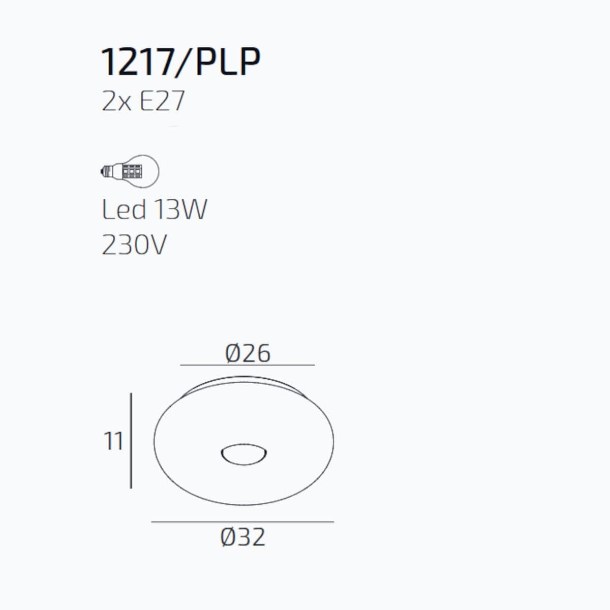 Applique moderno Top Light BENNY 1217 PLP E27 LED metallo vetro - 7