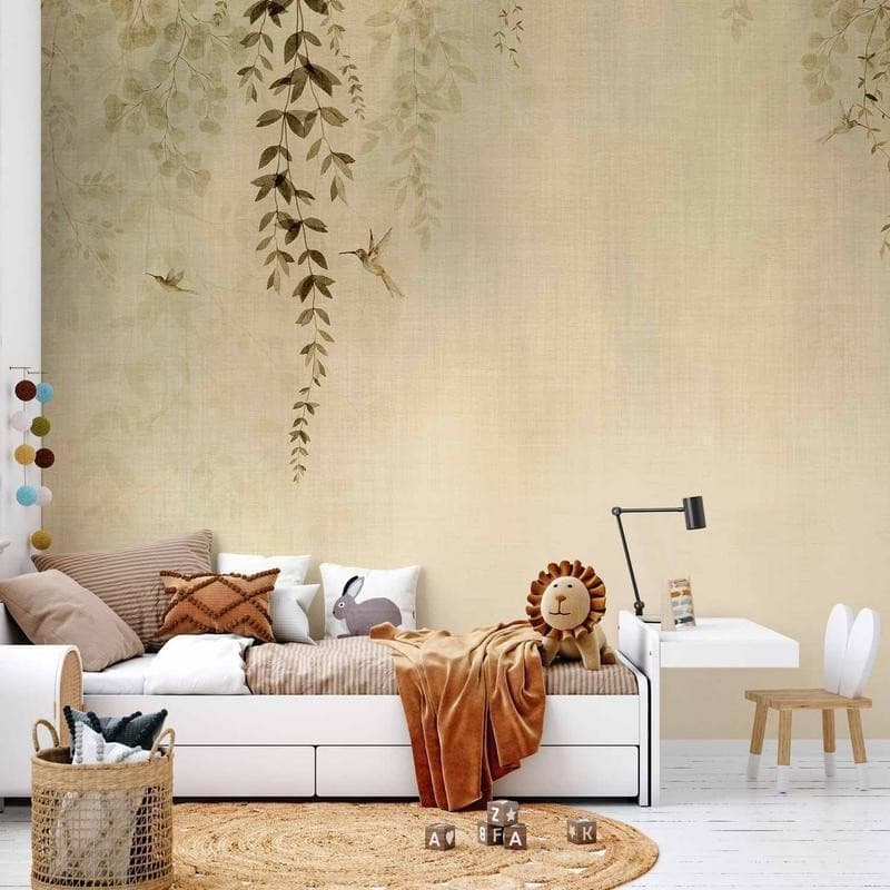 Carta da parati - Beige Hummingbirds - 2