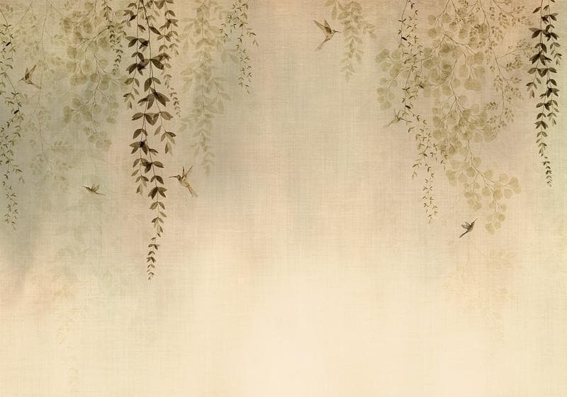 Carta da parati - Beige Hummingbirds - 6