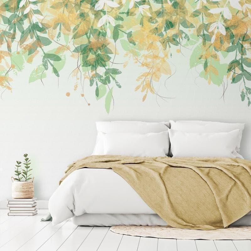 Carta da parati Foglie verdi e gialle - 3