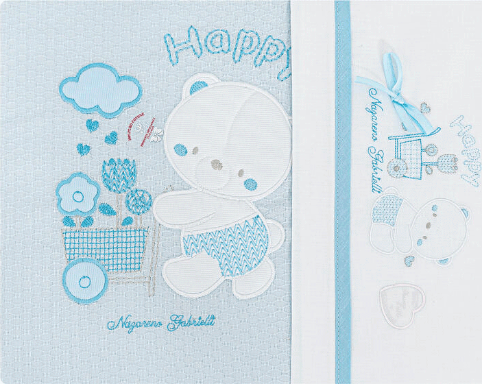 Lenzuola lettino neonato e copertina Nazareno Gabrielli Happy