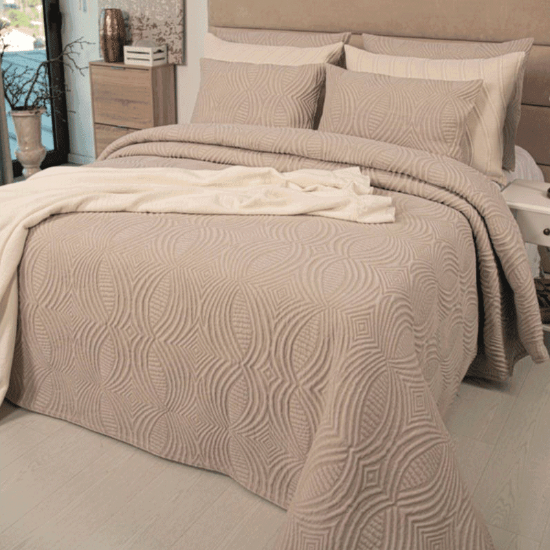 Copriletto matrimoniale Botticelli Home Belinda in cotone jacquard - 1