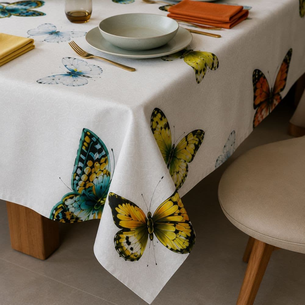 Tovaglia da tavolo con tovaglioli Botticelli Home Farfalle - 2