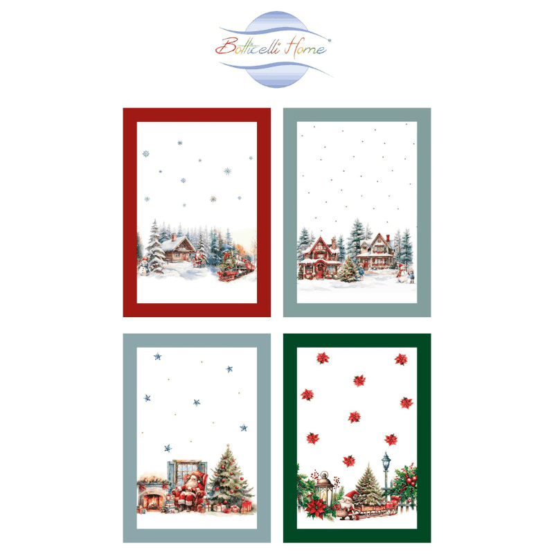Strofinacci natalizi 6 pezzi Magico Natale Botticelli Home - 2