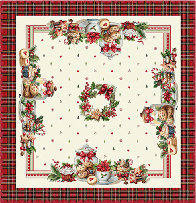 Centrotavola Natalizio Vingi Ricami Tartan - 2