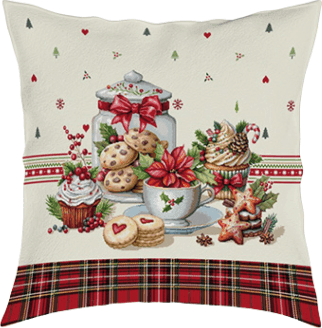 Cuscino natalizio Vingi Ricami Tartan - 2