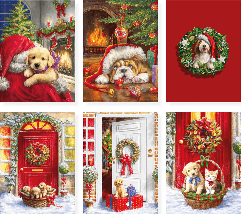 Strofinacci Natalizi Vingi Ricami Tiffany Xmas 6 pezzi - 2