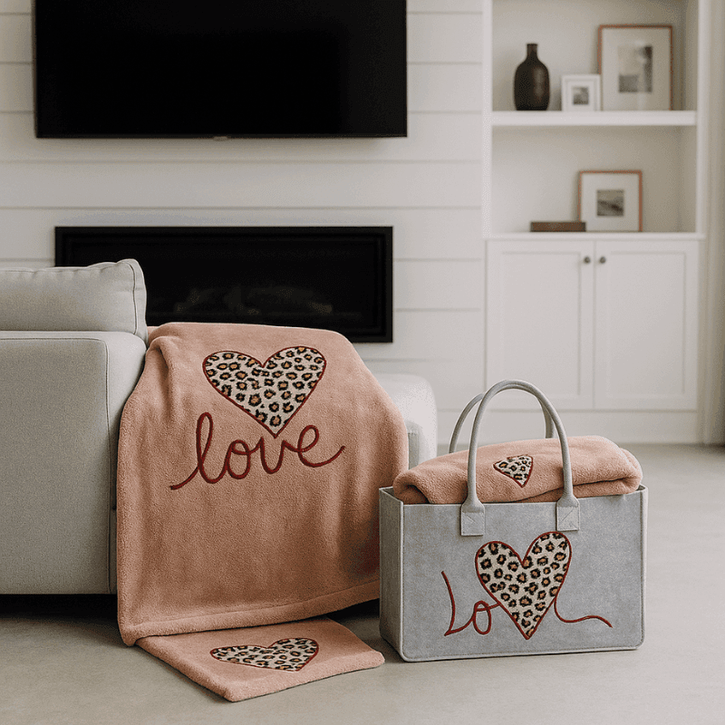 Plaid in borsetta con Cuore maculato Love - 1